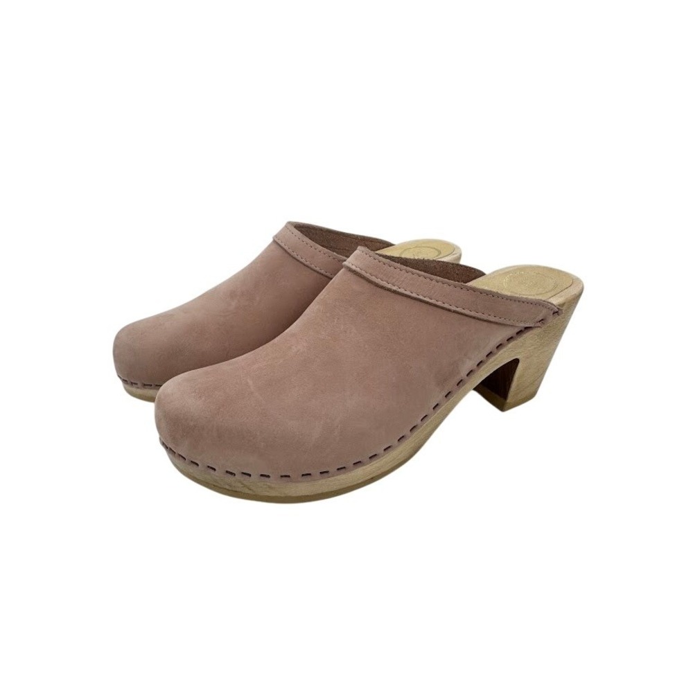 No.6 Store Old School Clogs Mid Heel in Blush Pink EU 43 Slip on Mule - Picture 3 of 11